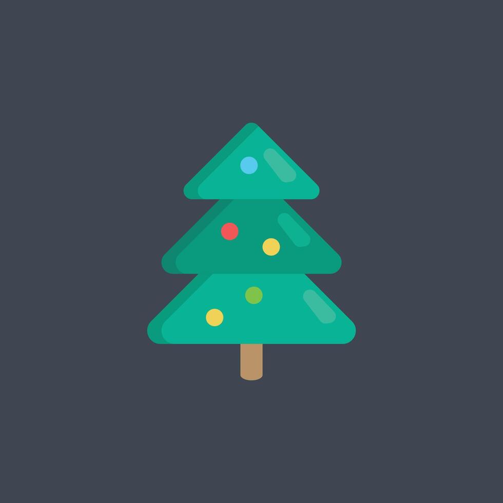 simple Christmas tree in flat design. vector