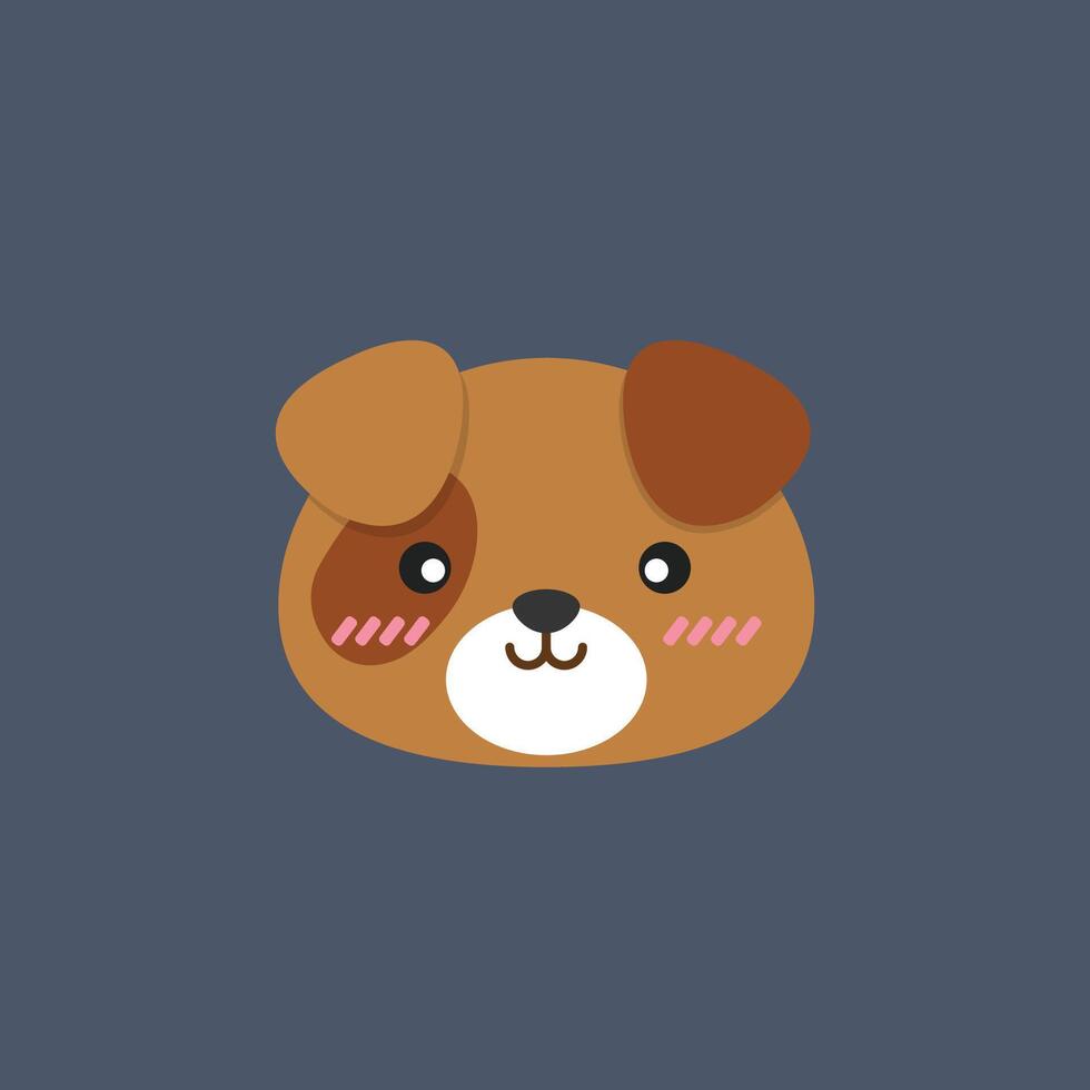 cute puppy head in flat design. vector