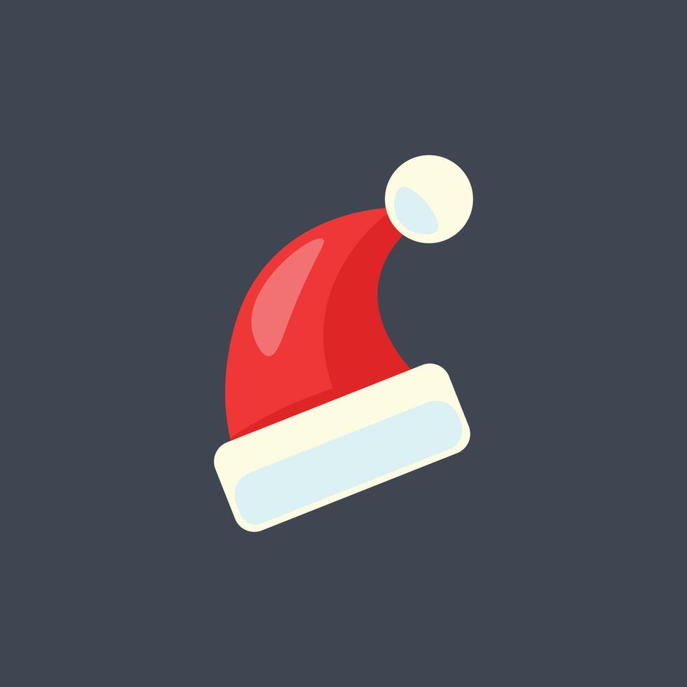 Santa hat in flat design. vector
