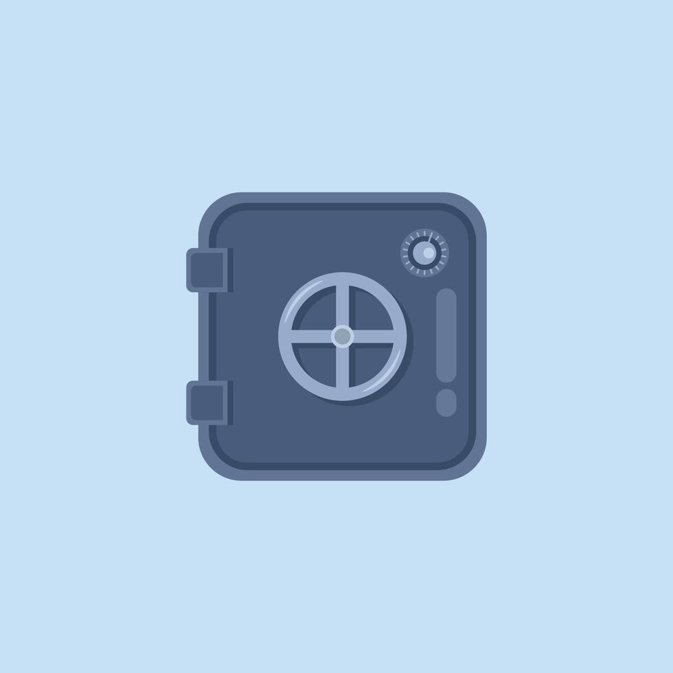 bank iron safe in flat design. vector