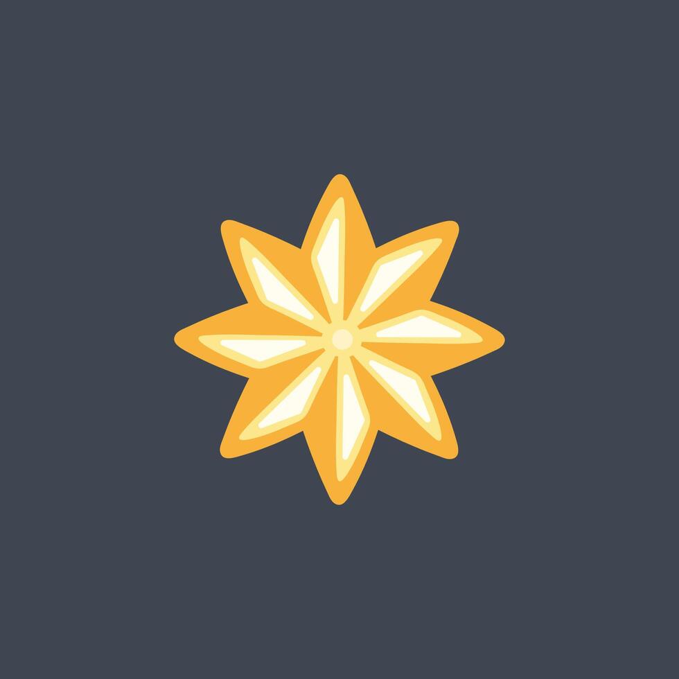 shiny star in flat design. vector