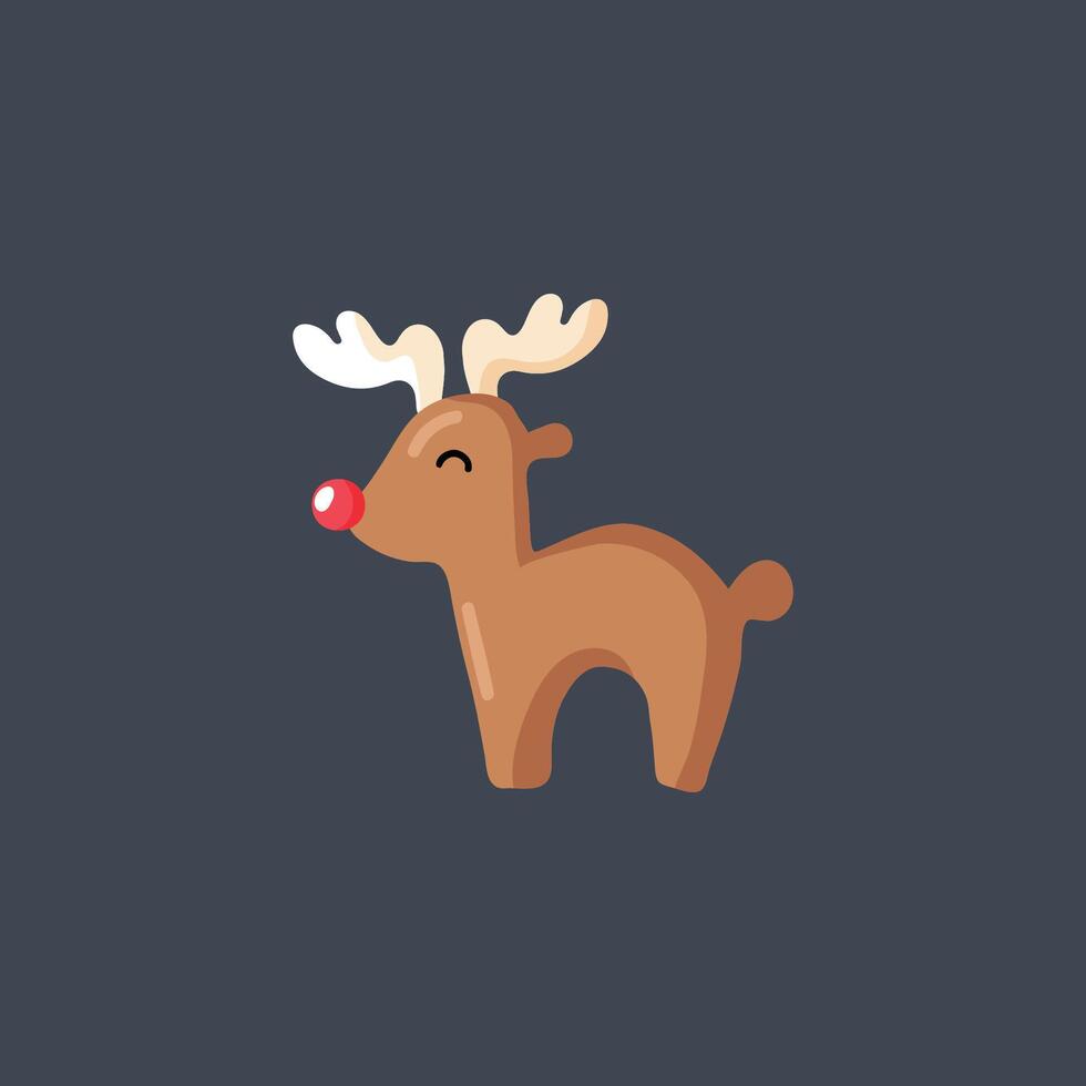 red nose antler in flat design vector