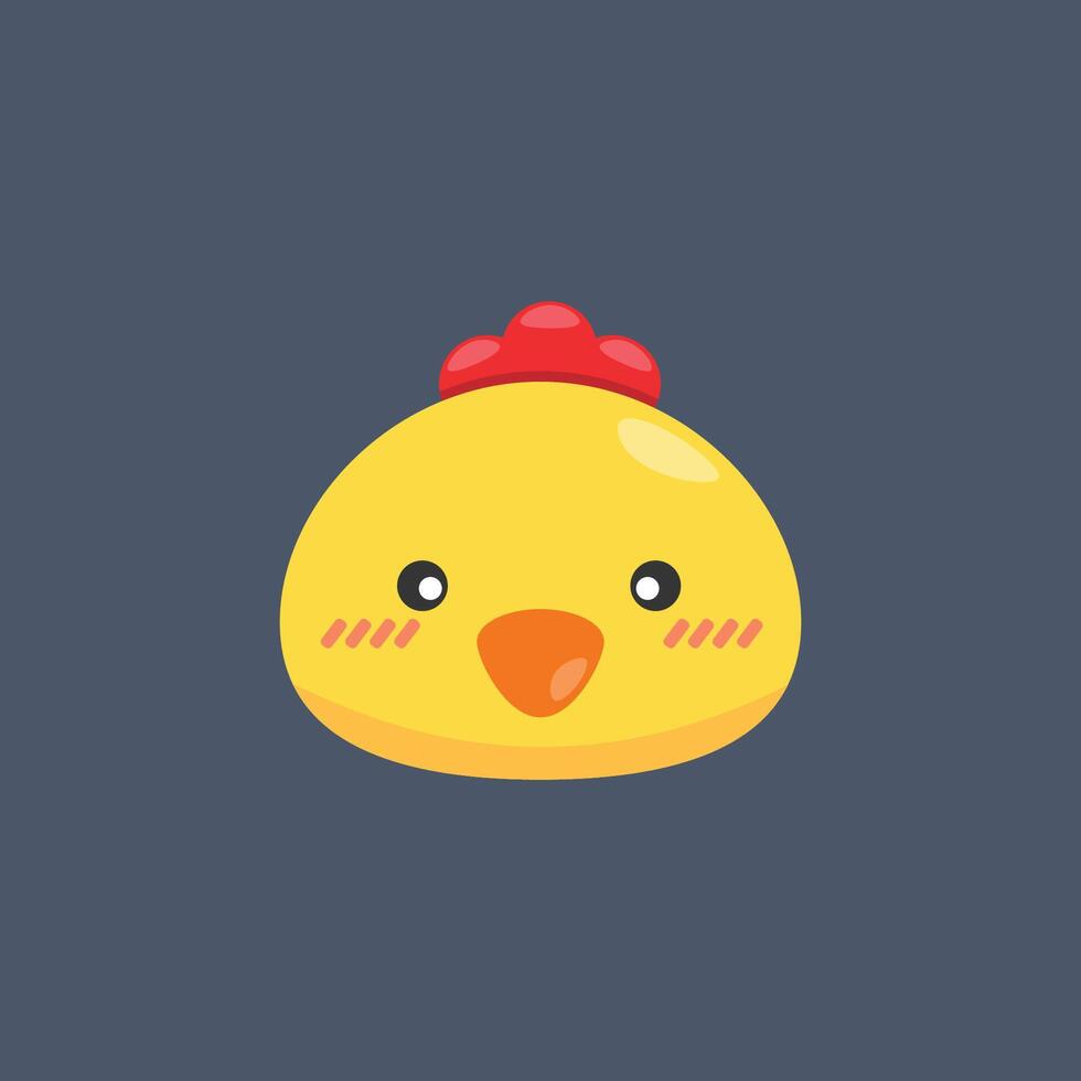 cute little head in flat design. vector