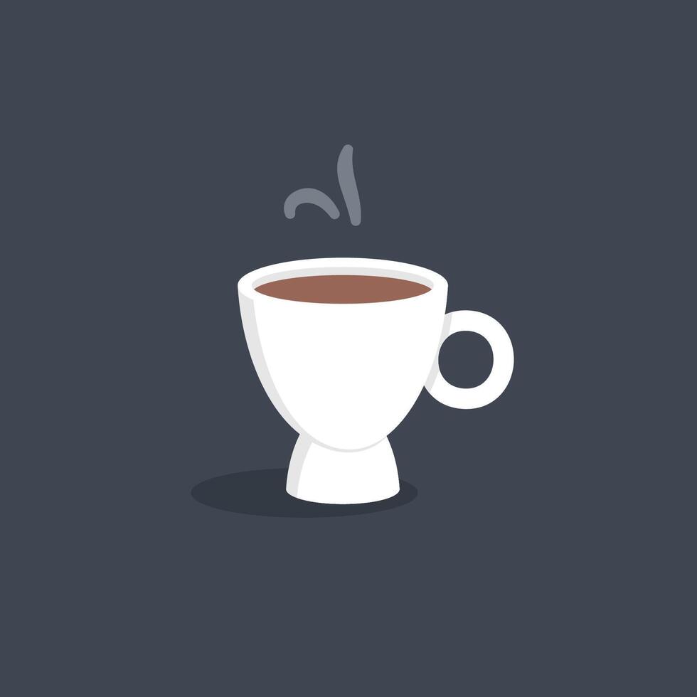 white ceramic coffee cup in flat design. vector