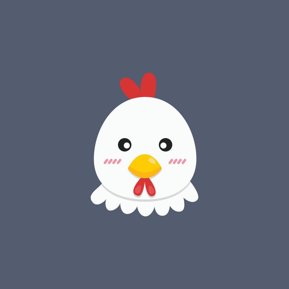 chicken head in flat design. vector
