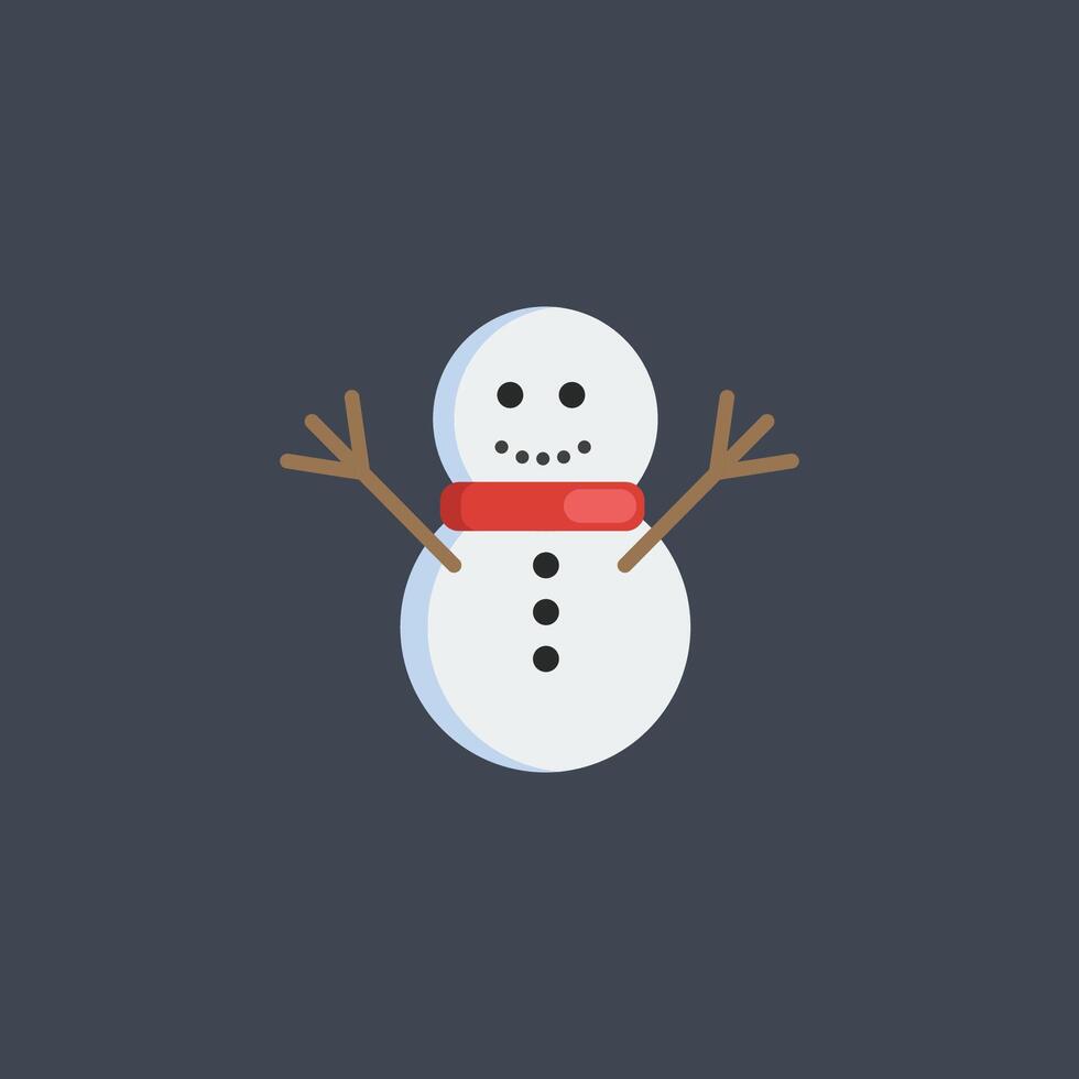 snowman in flat design. vector