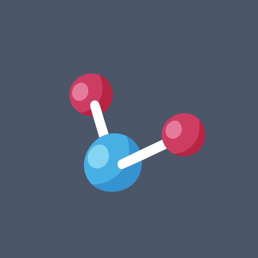 Atom sign in flat design. vector