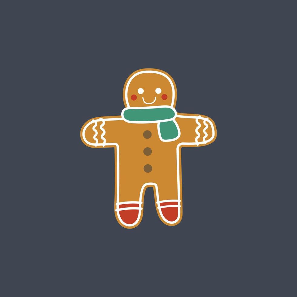gingerbread chracter in flat design. vector