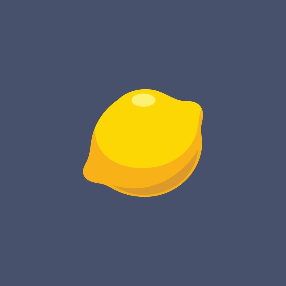 yellow lemon in flat design. vector