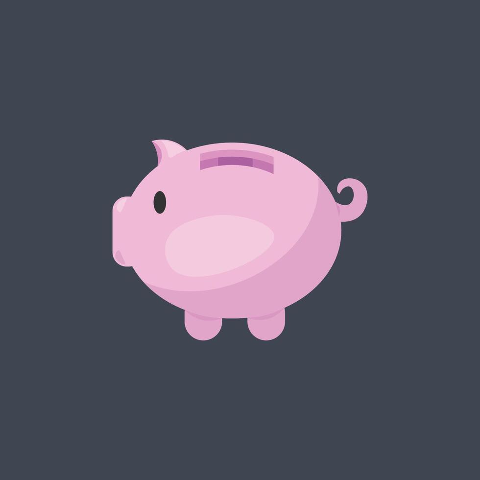 piggy bank in flat design. vector