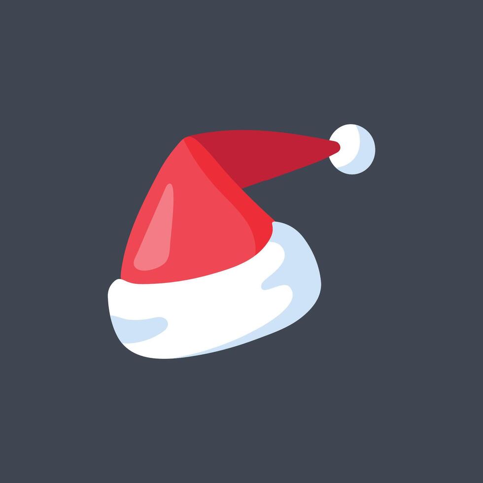 Santa hat in flat design. vector