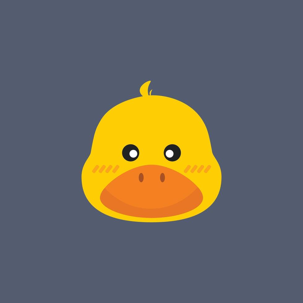 cute duck head in flat design. vector