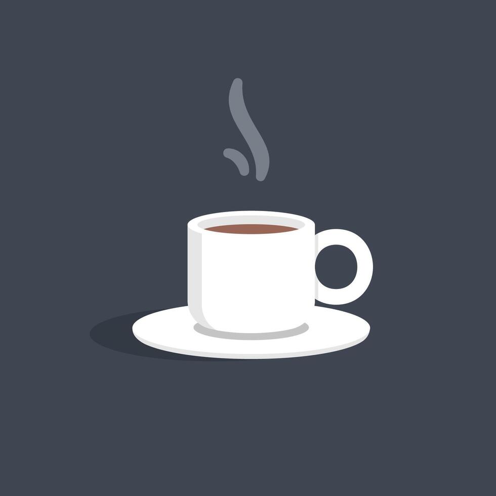 white coffee ceramic mug in flat design. vector