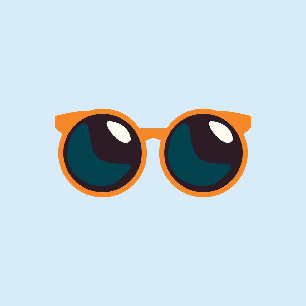 orange frame sunglasses in flat design. vector