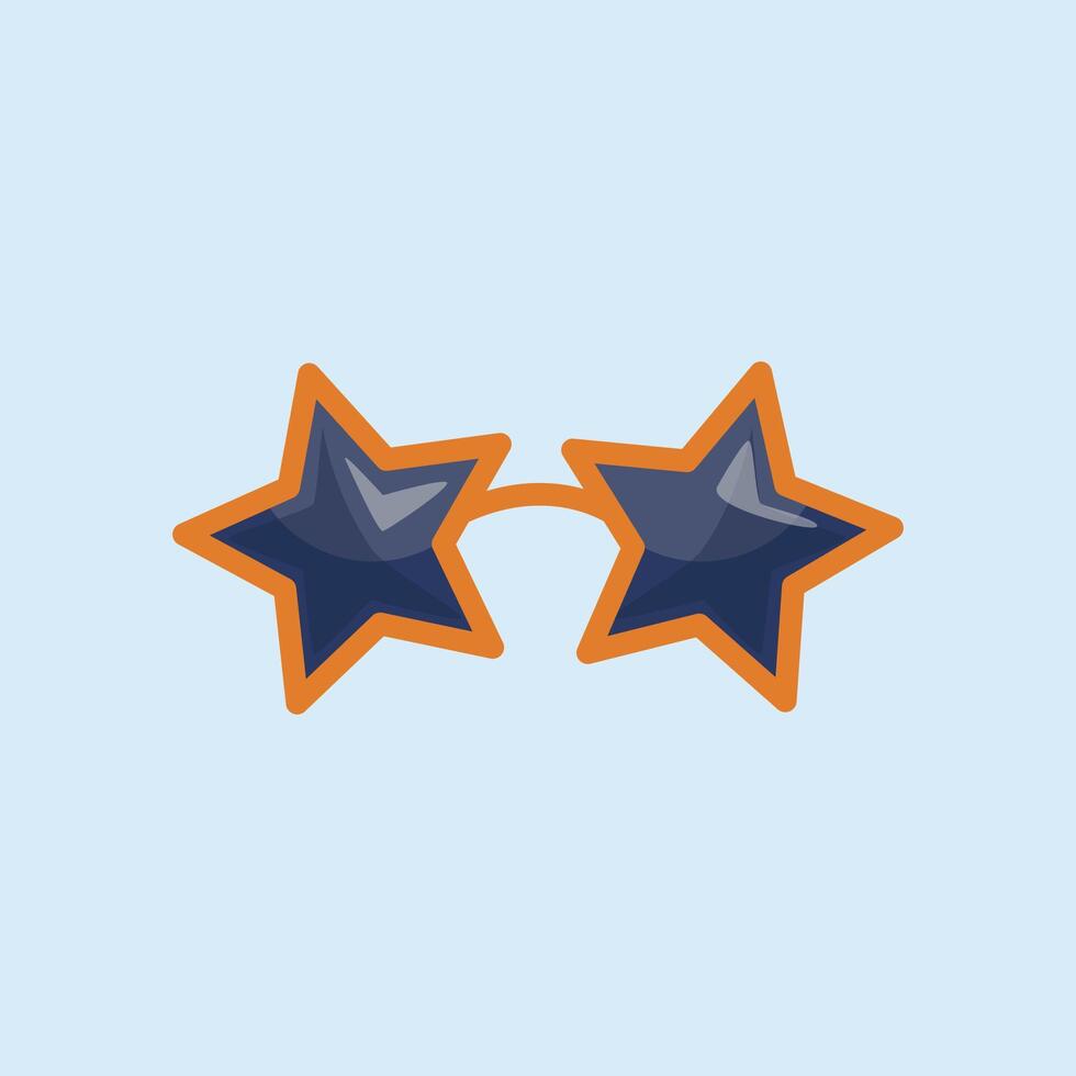 star shape sunglasses in flat design. vector