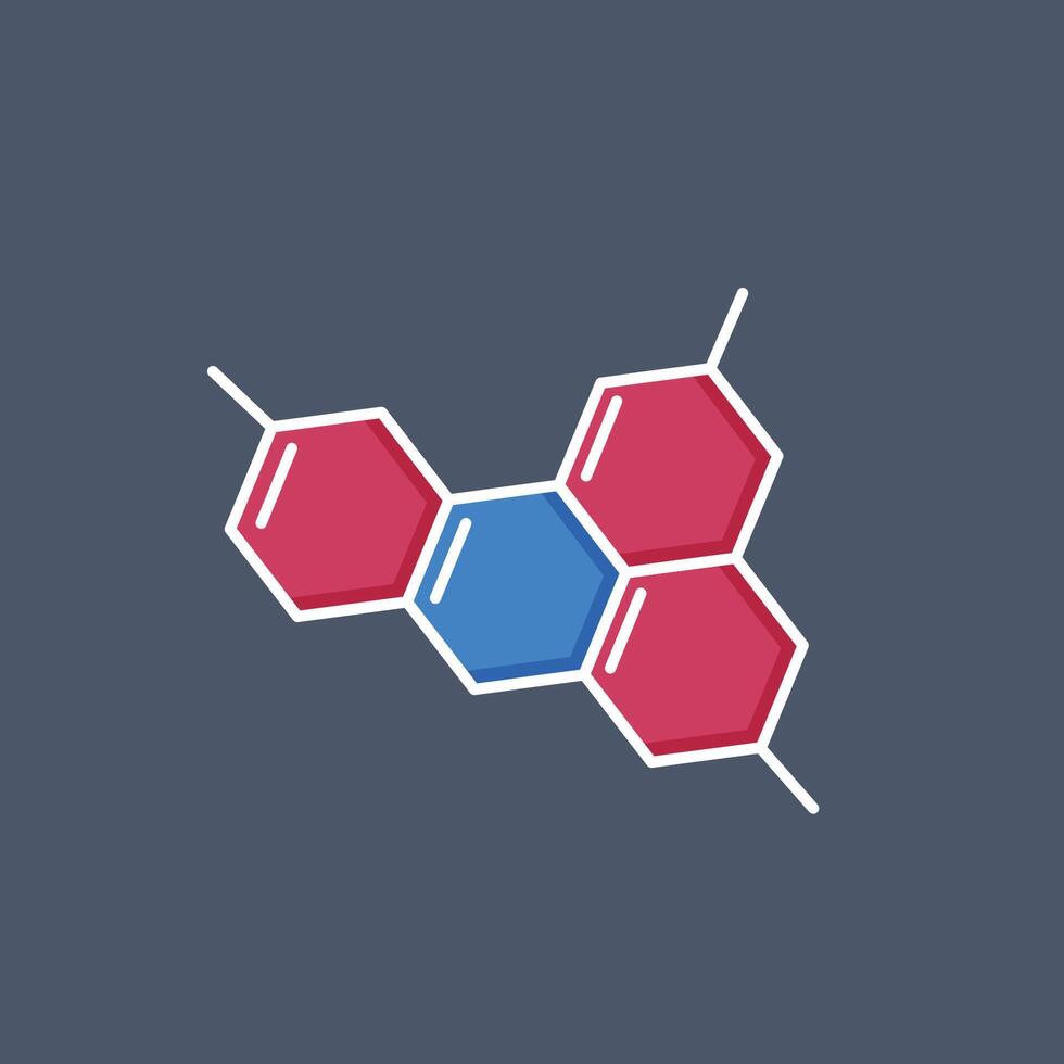 science hexagon in flat design. vector
