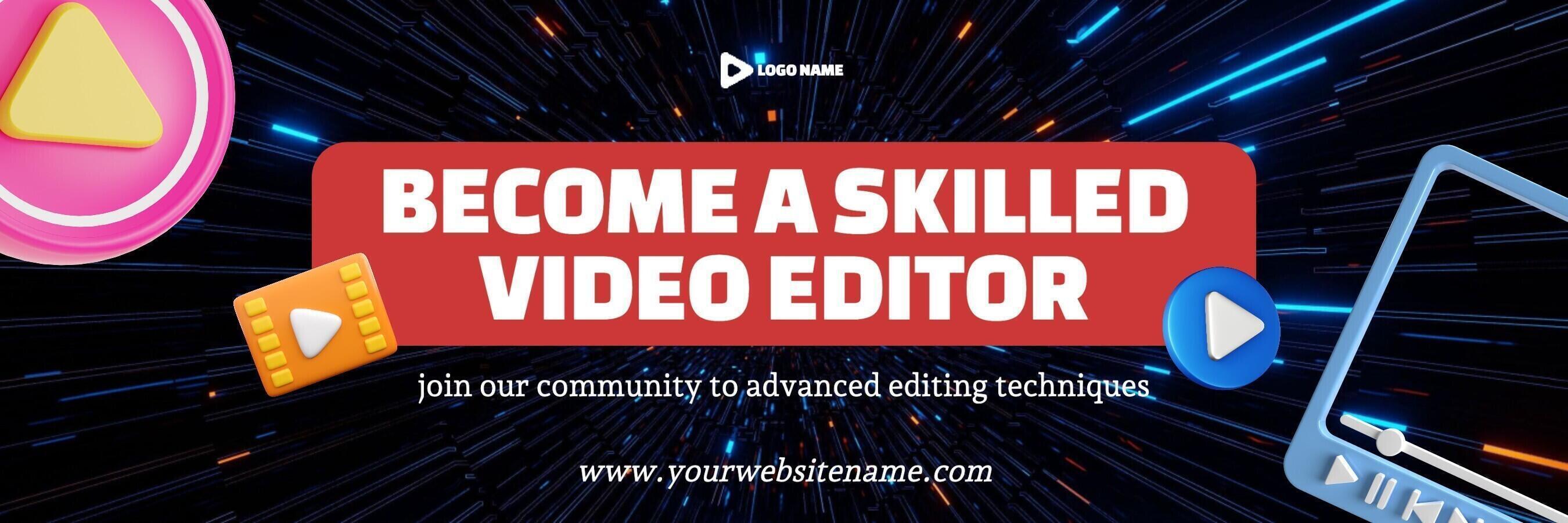 Video Editor Community Twitter Header template