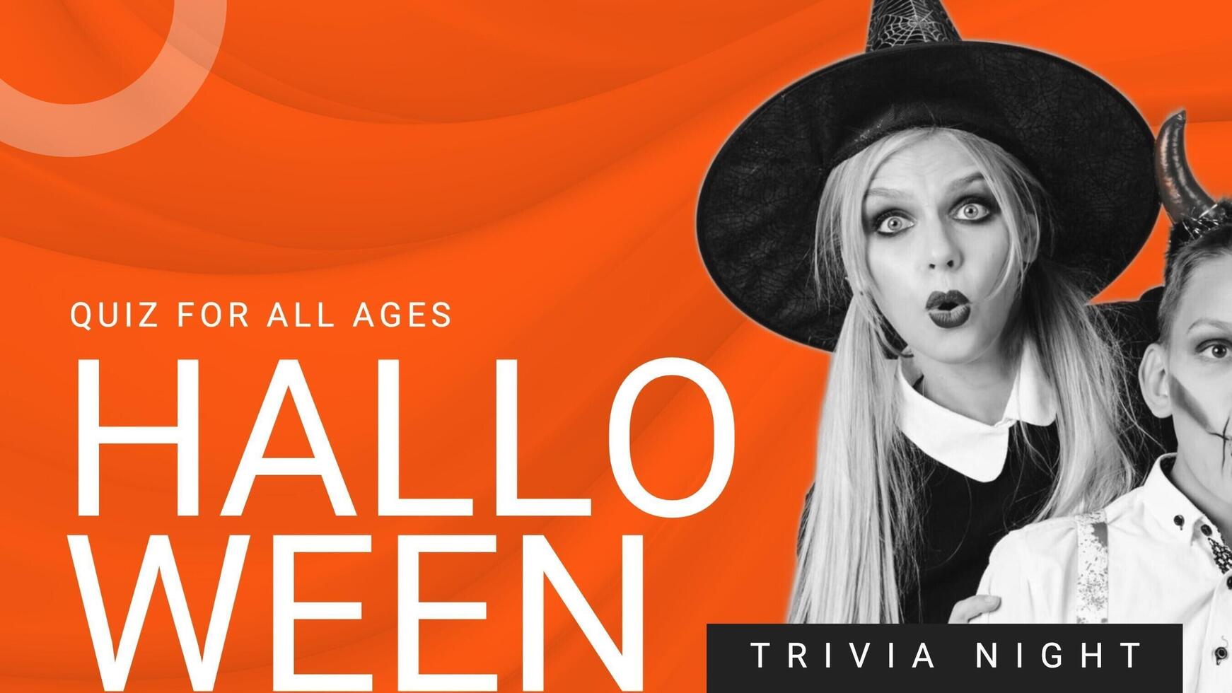 Orange Black Minimalist Halloween Trivia Twitter Post template