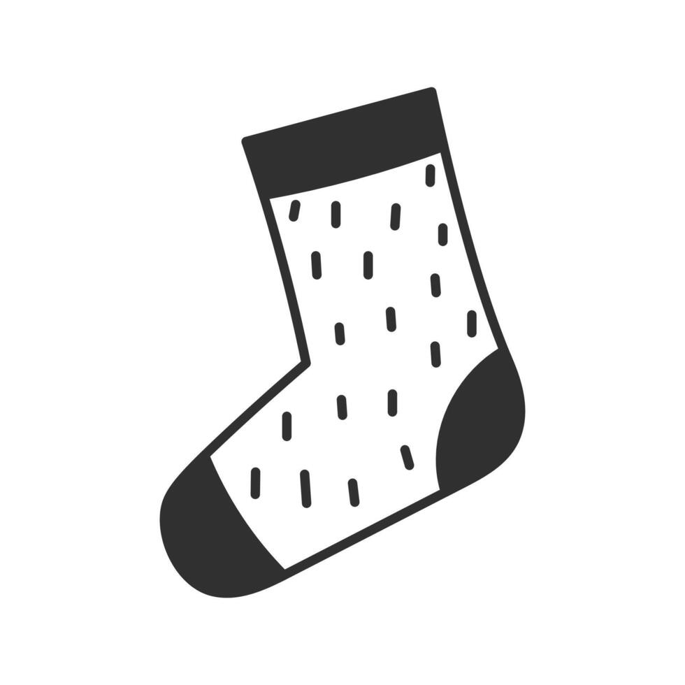 Knitted Sock Doodle Icon vector