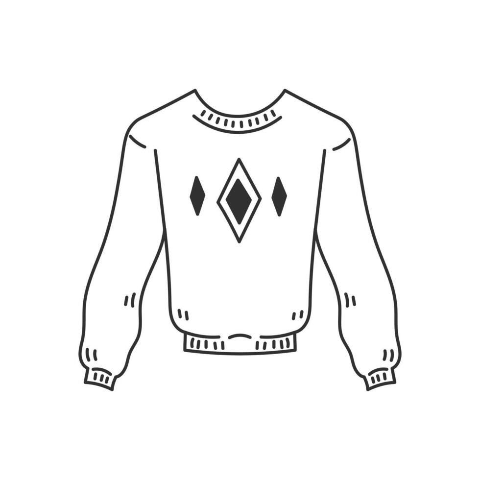 Knitted Sweater Doodle Icon vector