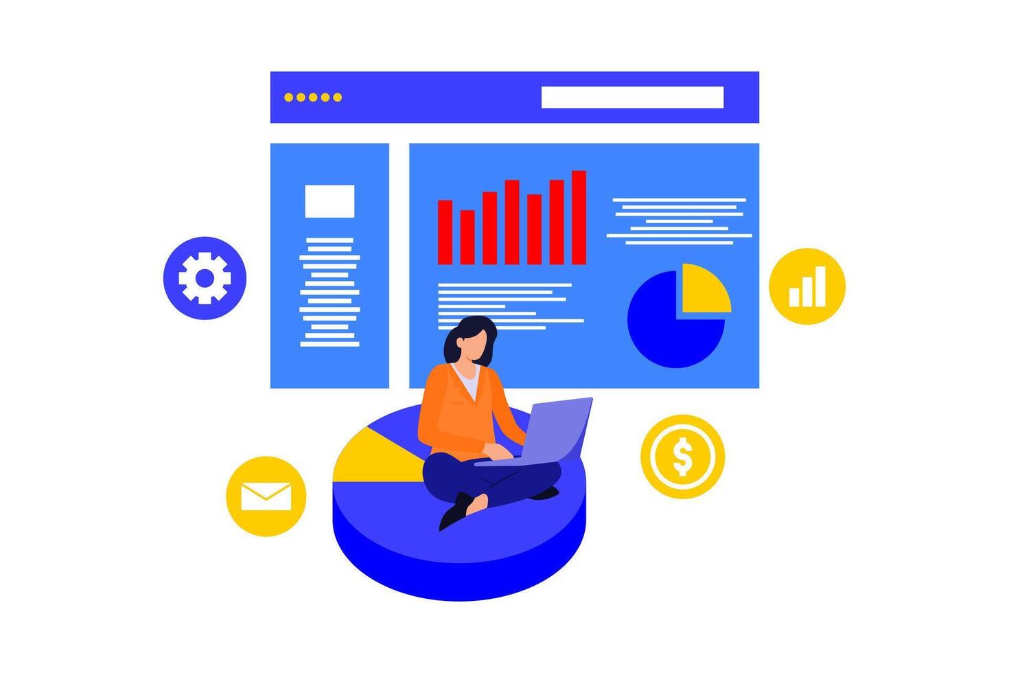 Flat design trade and business vector