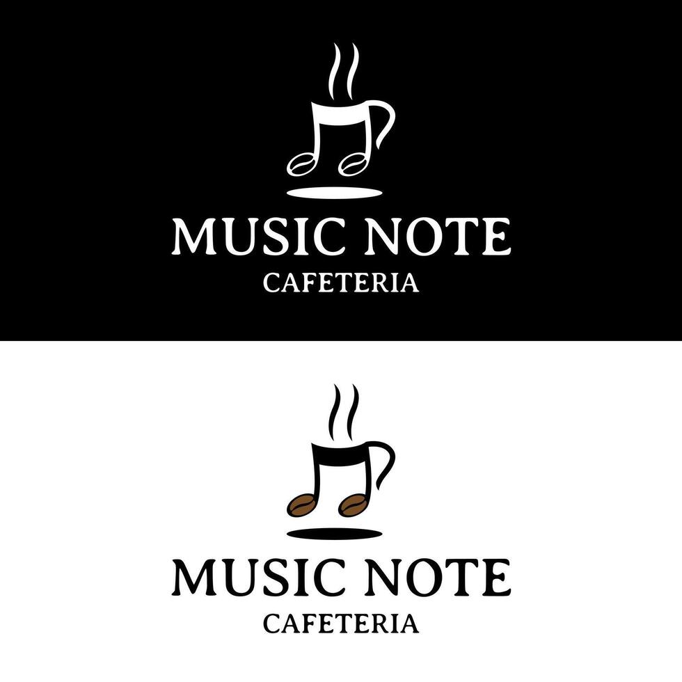 Coffee bean shape resembles musical notes icon with aroma perfect for cafe and coffee shop logo design vector