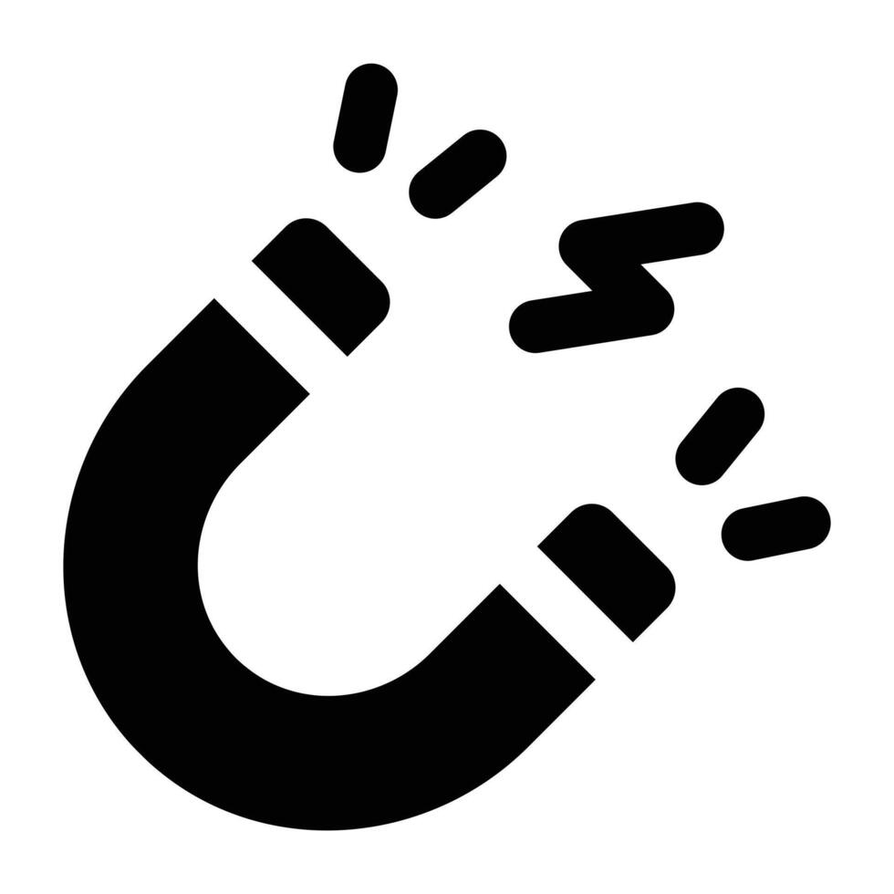 Simple Magnet glyph icon. The icon can be used for websites, print templates, presentation templates, illustrations, etc vector