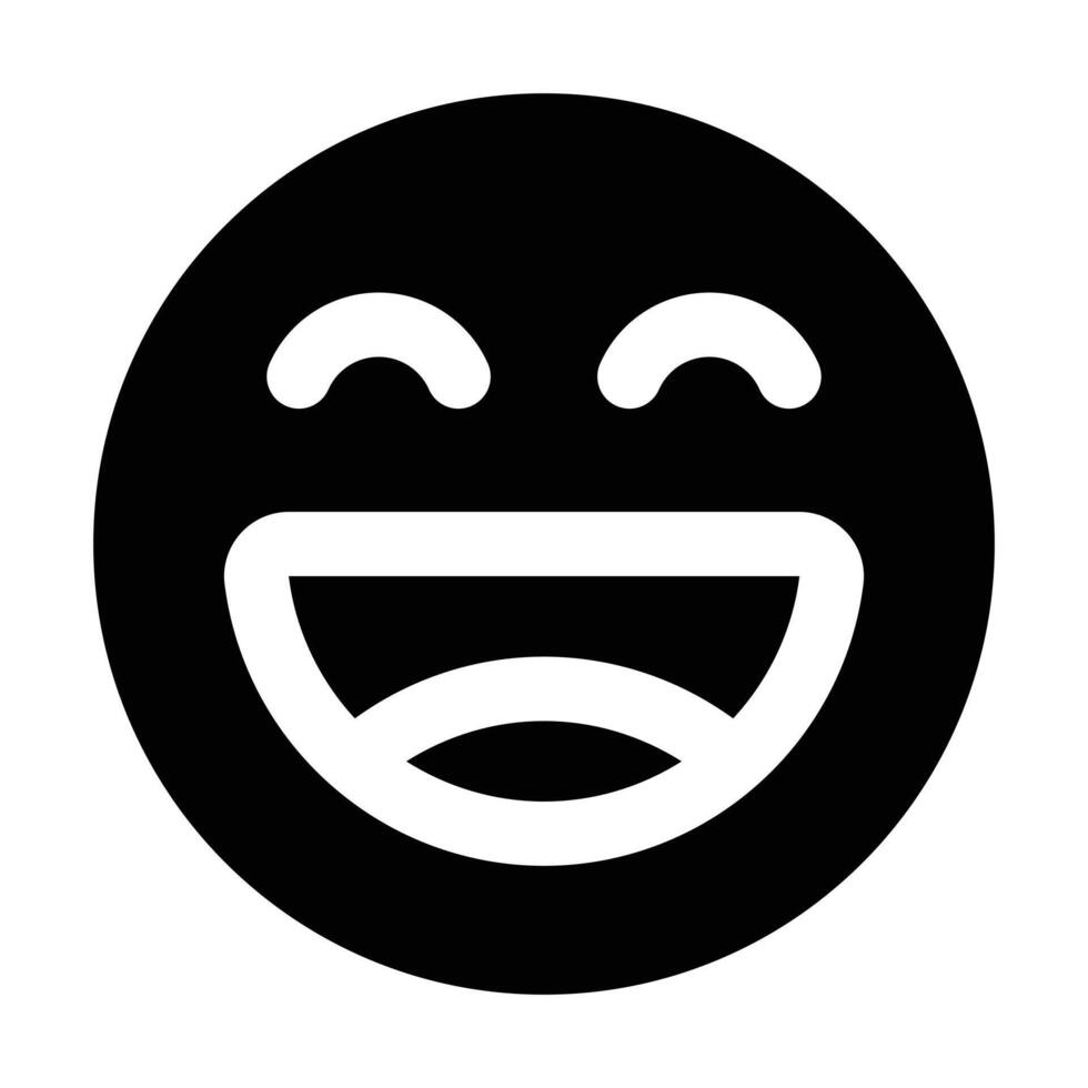 Simple Happy glyph icon. The icon can be used for websites, print templates, presentation templates, illustrations, etc vector