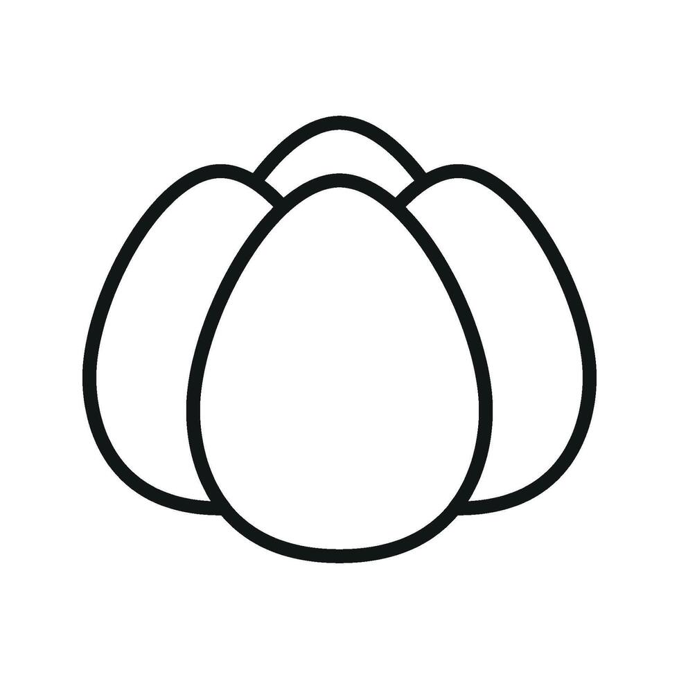 FOUR EGGS LINE ICON vector