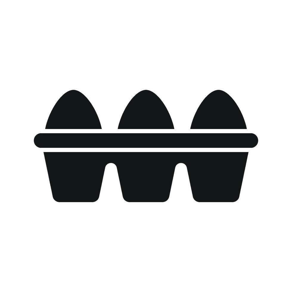 THREE EGGS GLYPH ICON vector