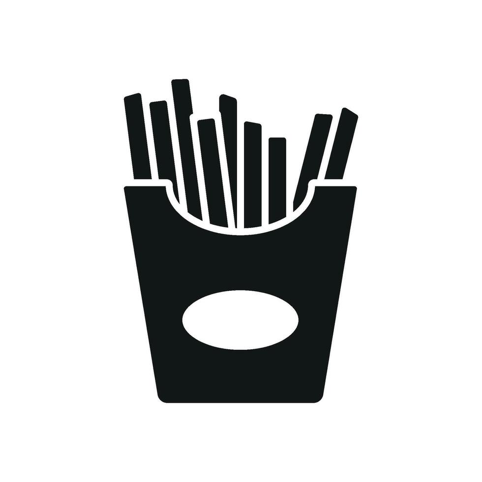 FRIED FRIES FOOD GLYPH ICON vector