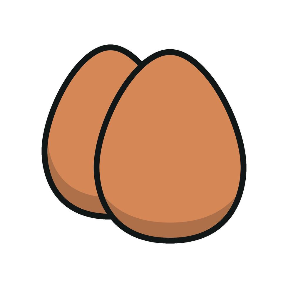 TWO EGGS COLOR ICON vector