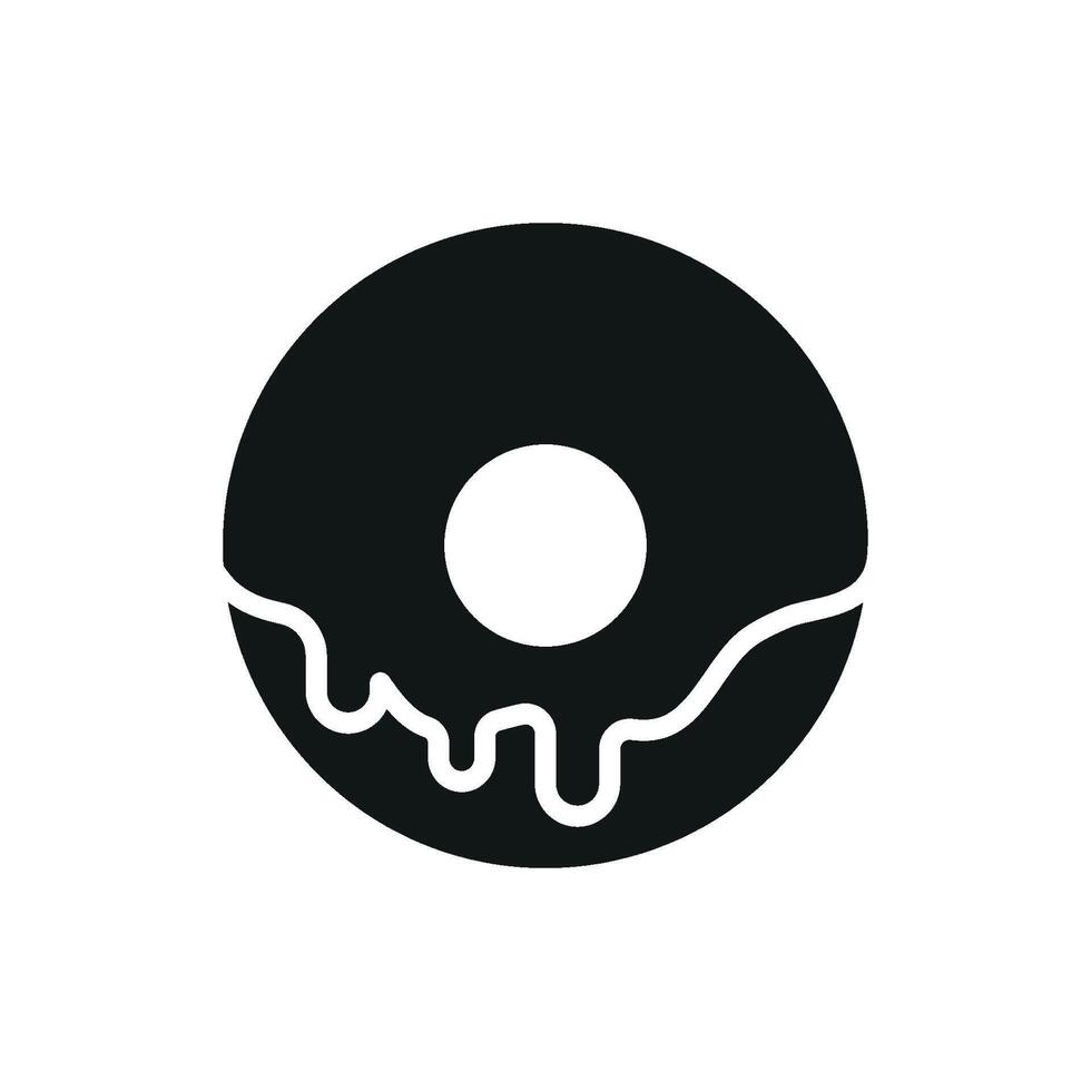 DOUGHNUT GLYPH SIMPLE ICON vector