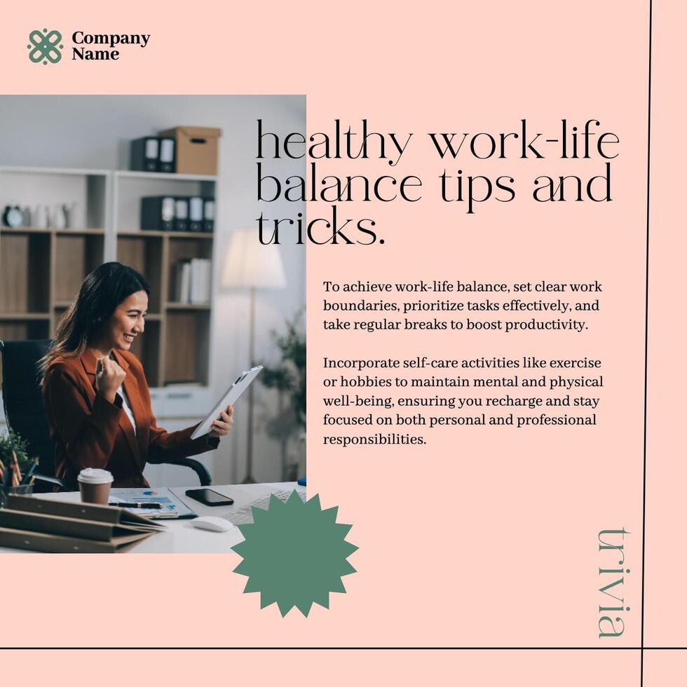 Healthy Work-Life Balance Tips and Tricks Post template