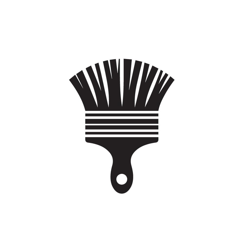A black and white brush icon on a white background vector