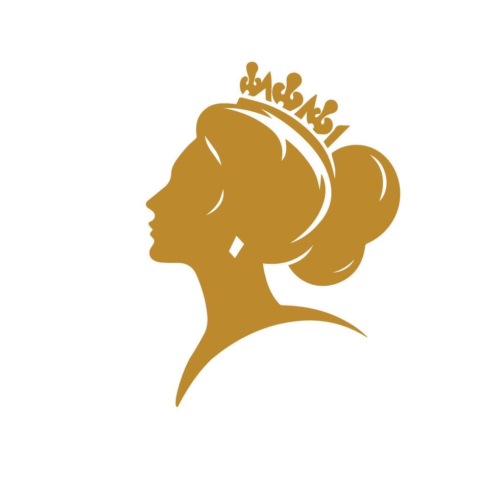 Queen logo design silhouette. vector