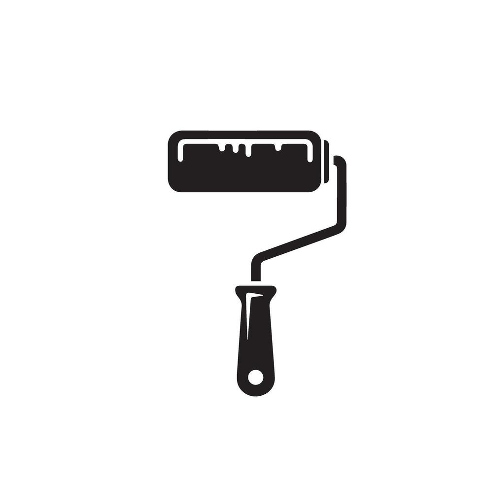 A paint roller icon on a white background vector