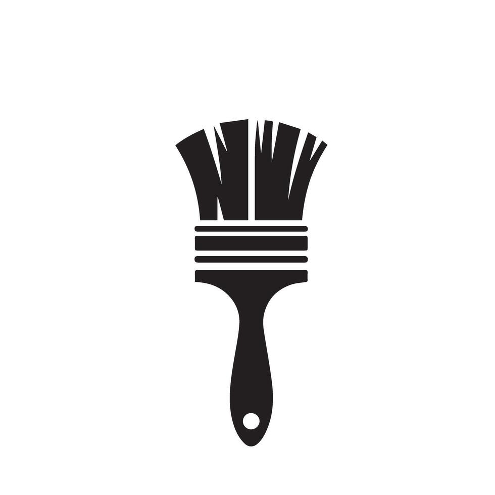 A black and white brush icon on a white background vector
