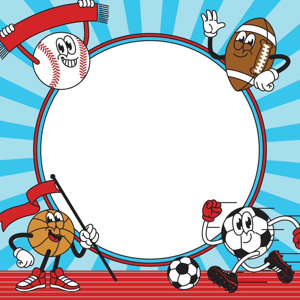 Frame Background with Sport Character vector