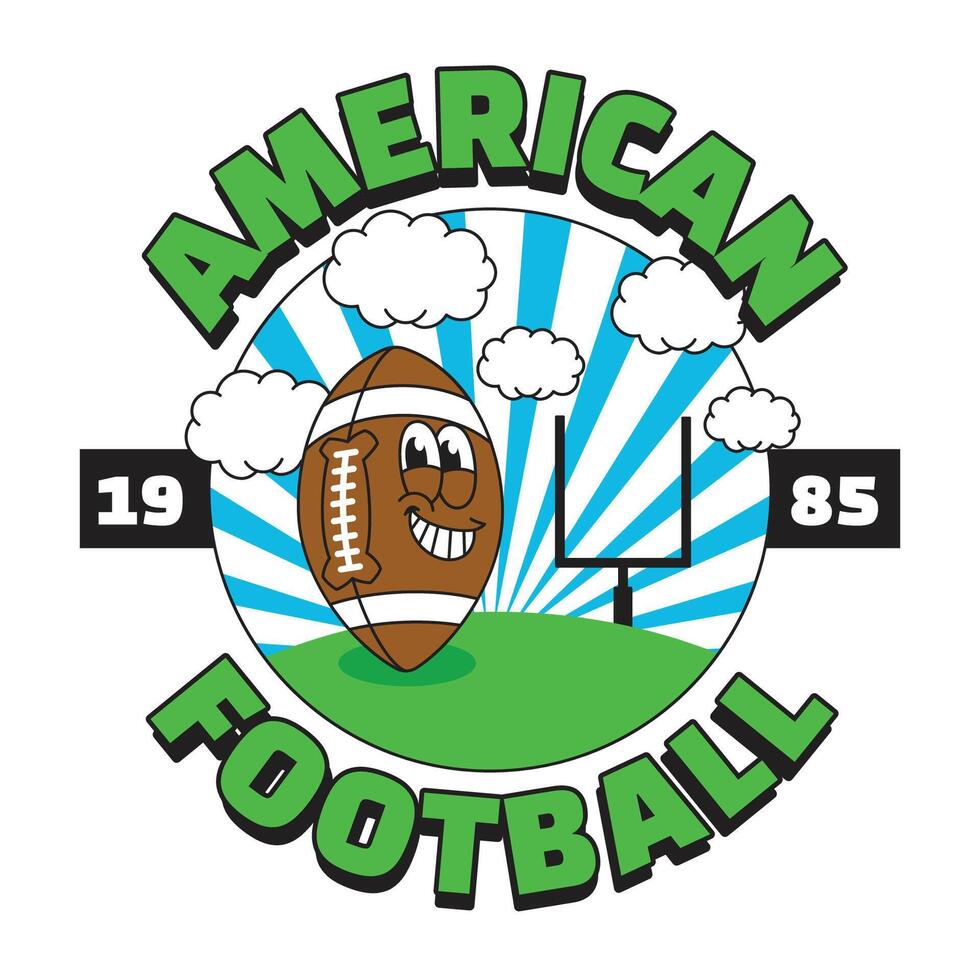 Funny American Football Mascot Character vector