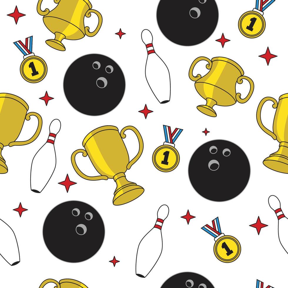 Seamless Pattern of Bowling Illustration vector
