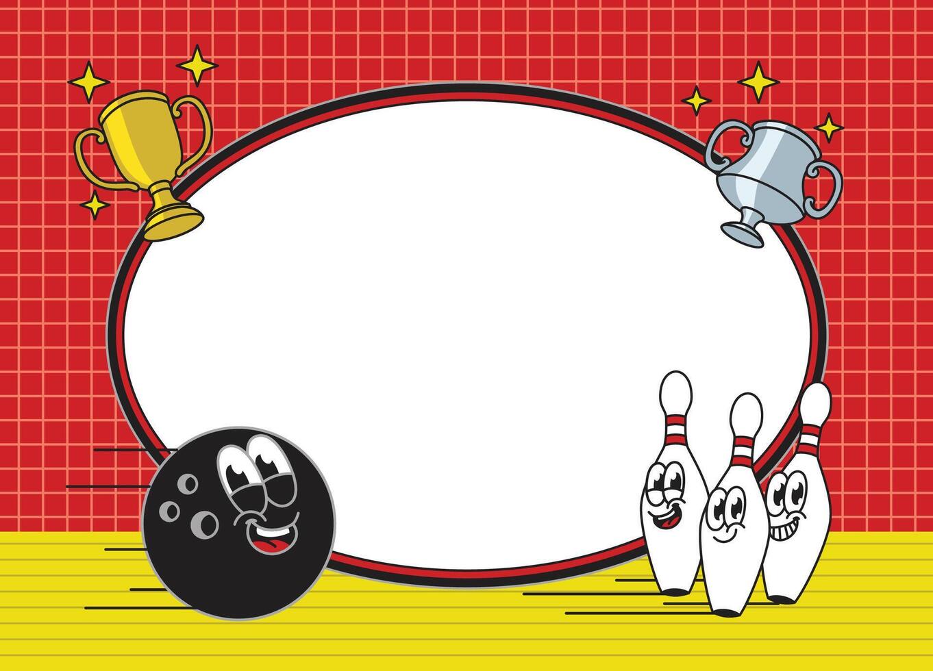 Bowling Frame Background with Sport Character vector