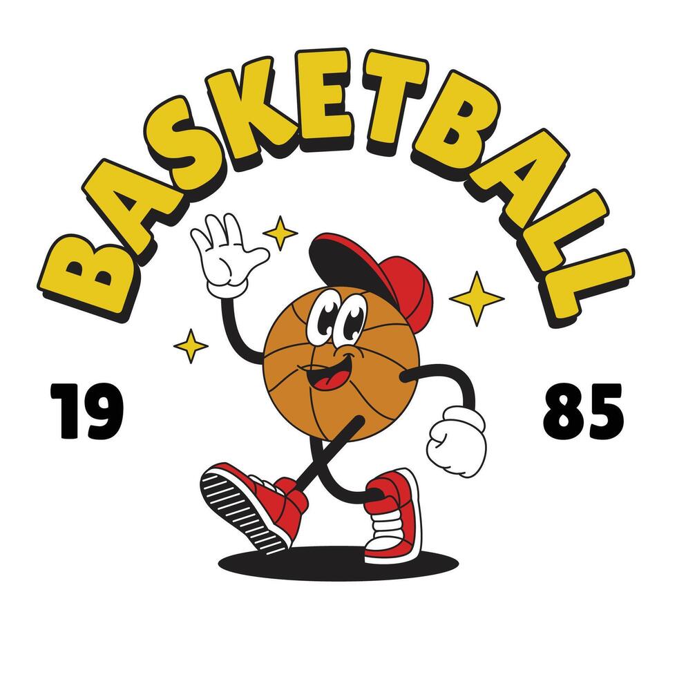 Funny Basketball Mascot Character Shirt Design vector