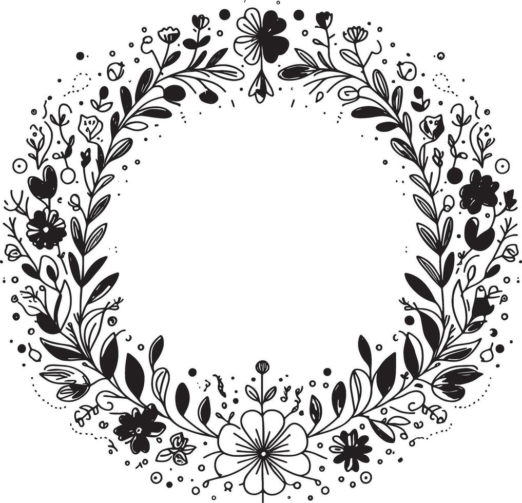invitation card with round flower design vector