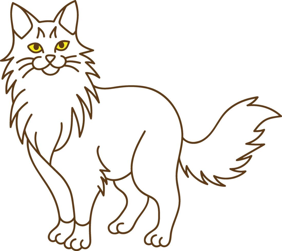 a nice cat with long hair vector