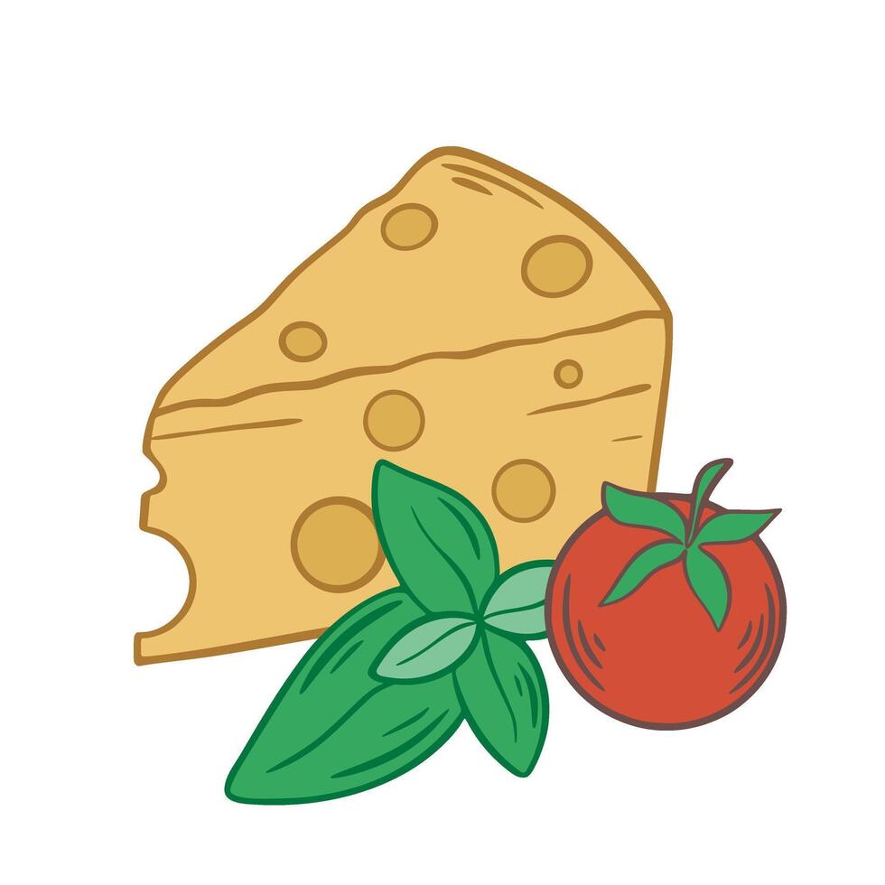 Triangular piece of cheese with large holes vector