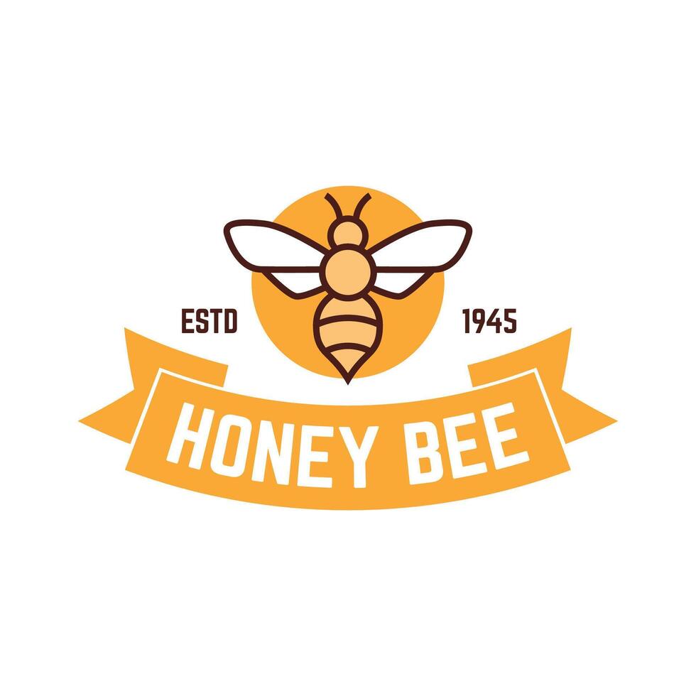 Honey bee logo design vector