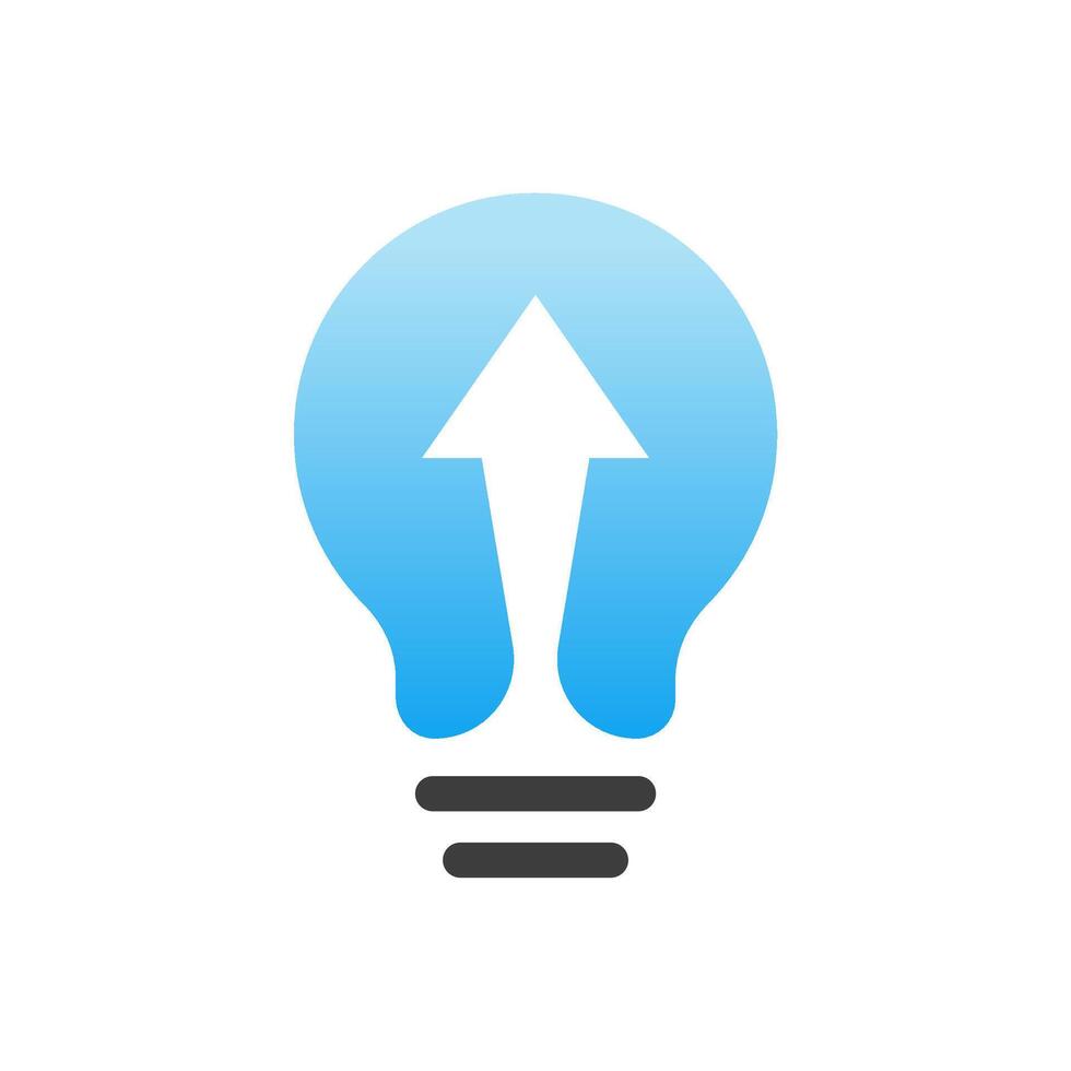 Light bulb icon with arrow pointing up vector