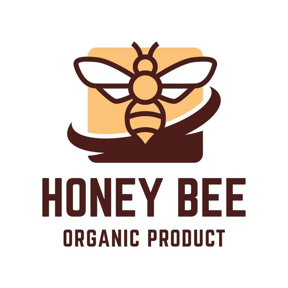 Honey bee organic product logo design vector