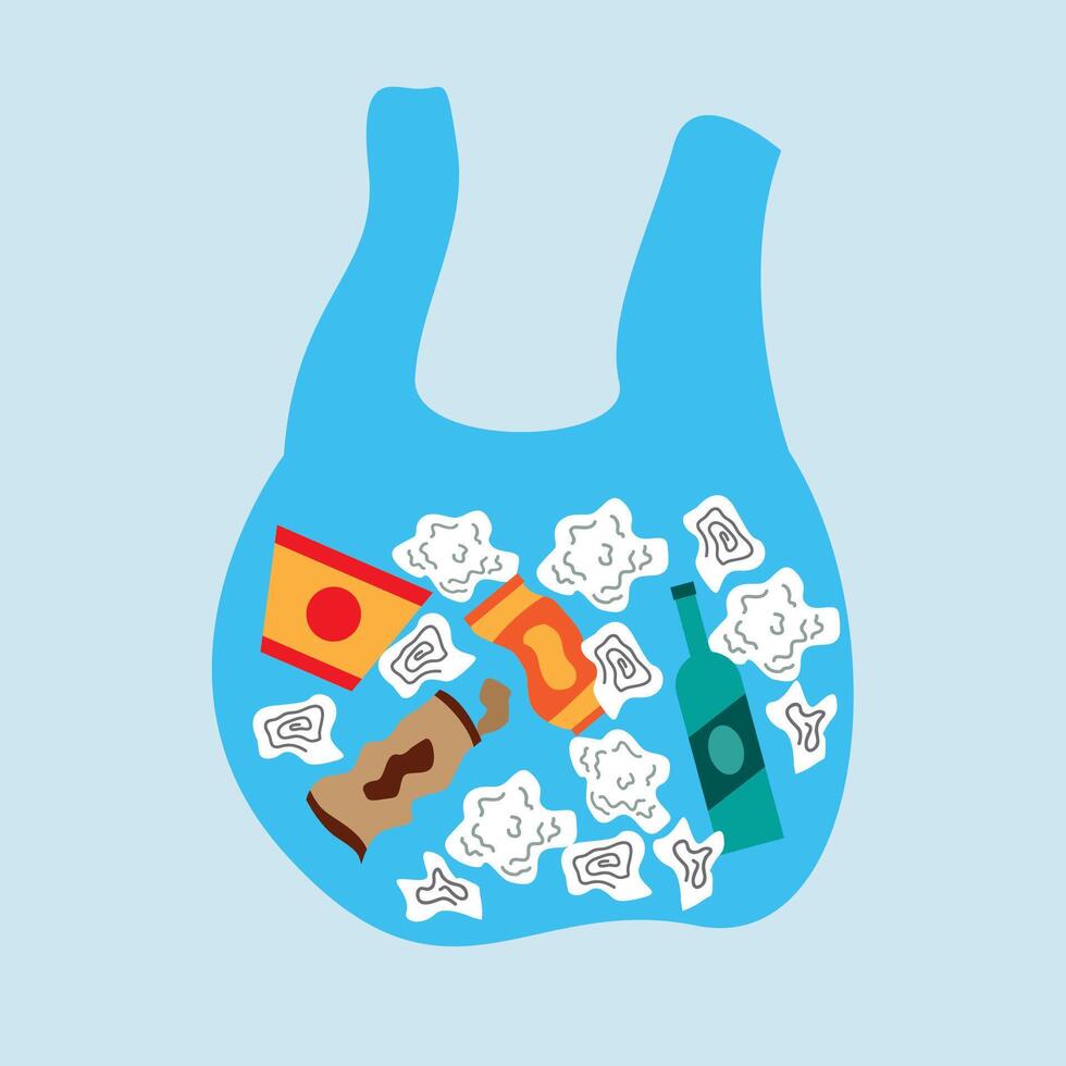 design illustration garbage bags vector